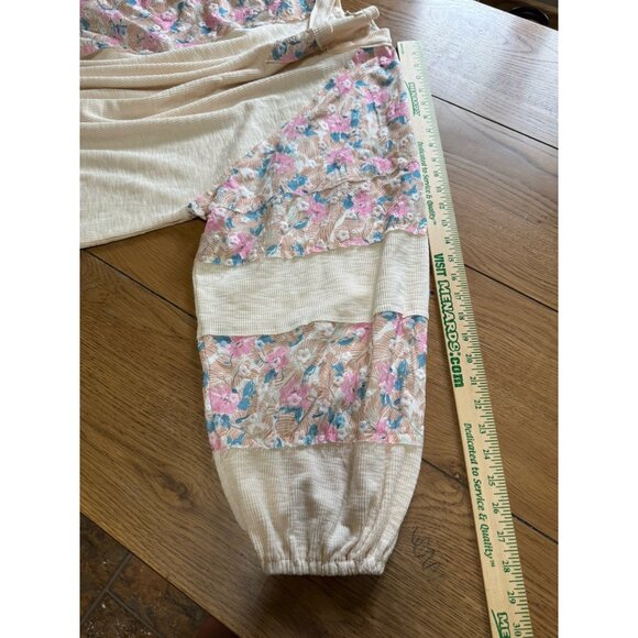 Pol Patchwork Sweater‎ Large Balloon Sleeves Colorful Boho Hippie Anthropologie - Picture 6 of 11